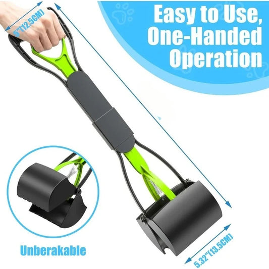 Pooper Scooper for Large Small Dogs Long Handle Poop Scoop for Yard Grass Gravel Dog Poop Grabber with High Strength Material
