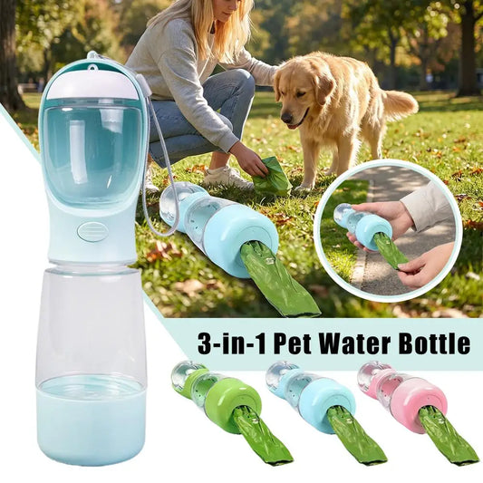 3-in-1 Dog Travel Water Bottle, Leak-Proof Pet Water & Feeder Dispenser for Outdoor Activities Multifunctional Dog Water Cup