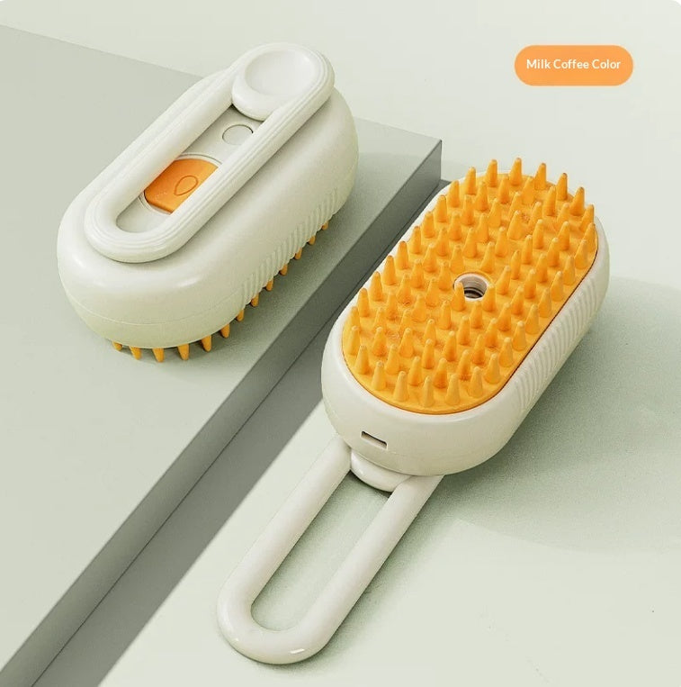 SteamGroom™ 3-in-1 Pet Grooming Brush – Spray, Massage & Deshedding Tool