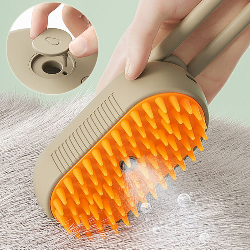 SteamGroom™ 3-in-1 Pet Grooming Brush – Spray, Massage & Deshedding Tool
