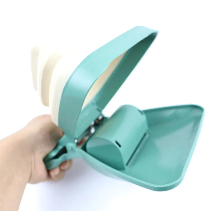 Foldable Dog Pooper Scooper with Built-in Waste Bag Dispenser | One-Hand Portable Pet Waste Picker