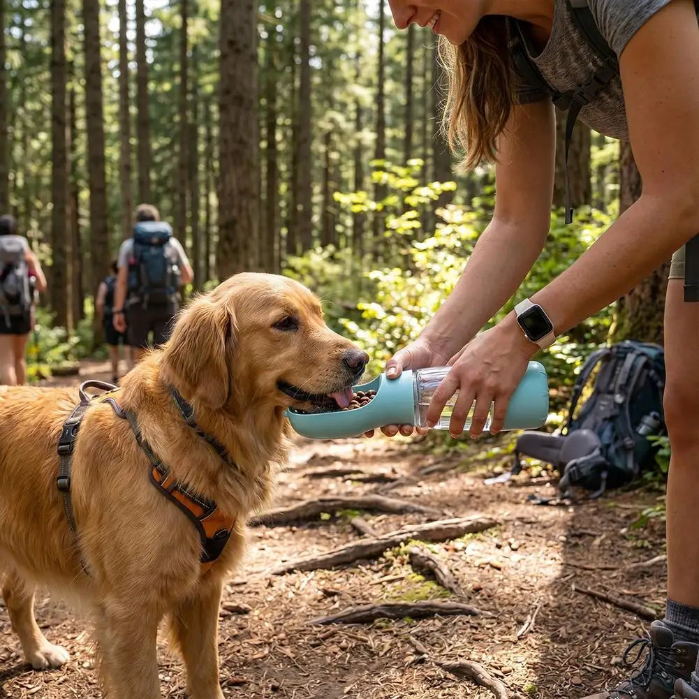 3-in-1 Dog Travel Water Bottle, Leak-Proof Pet Water & Feeder Dispenser for Outdoor Activities Multifunctional Dog Water Cup