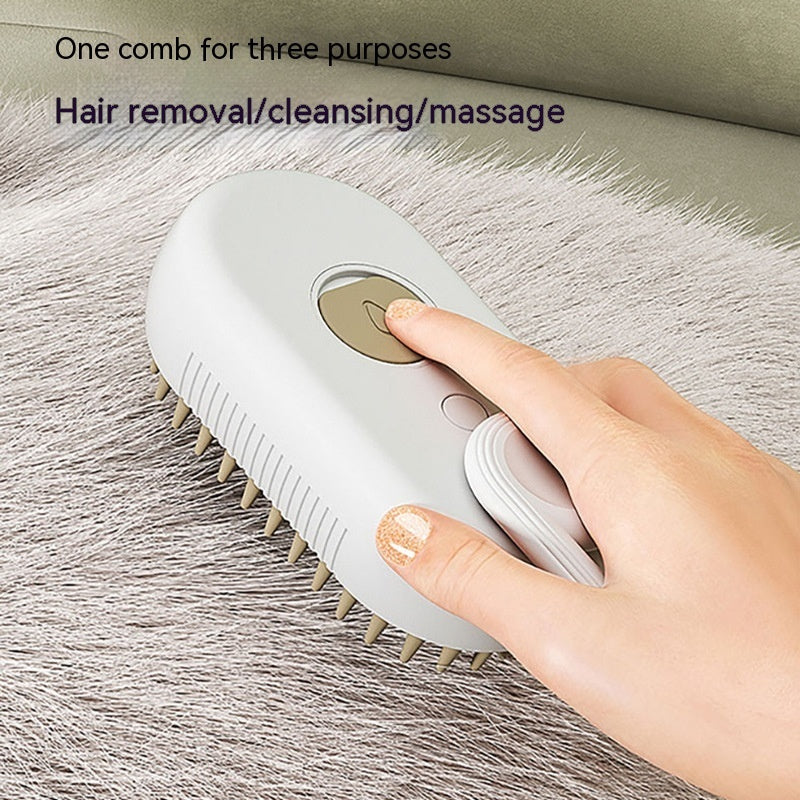 SteamGroom™ 3-in-1 Pet Grooming Brush – Spray, Massage & Deshedding Tool