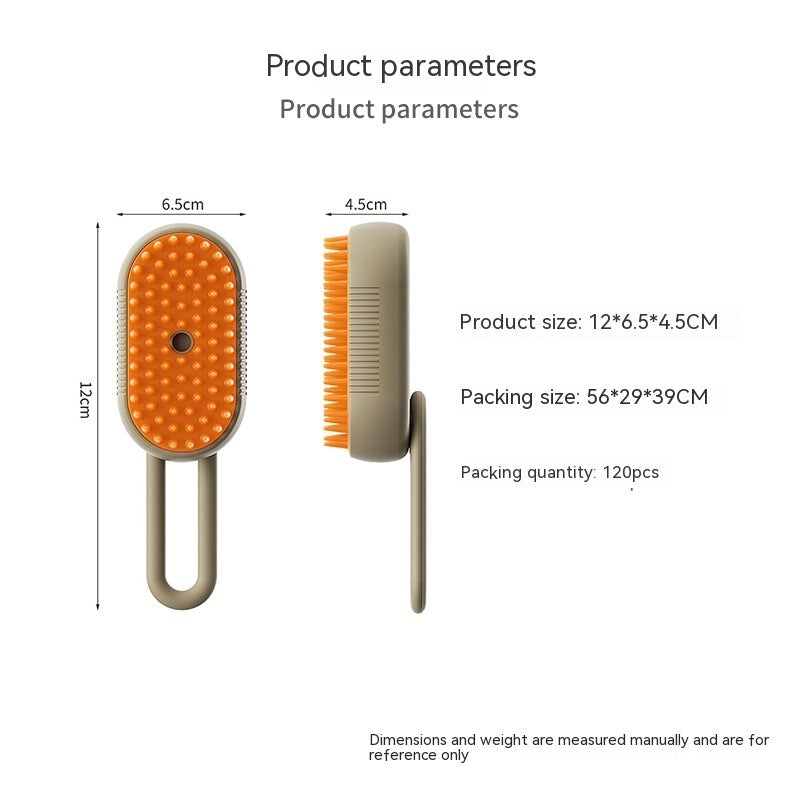 SteamGroom™ 3-in-1 Pet Grooming Brush – Spray, Massage & Deshedding Tool