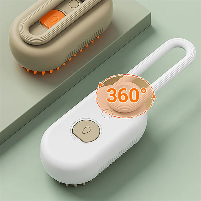 SteamGroom™ 3-in-1 Pet Grooming Brush – Spray, Massage & Deshedding Tool